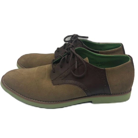 Buks by Walk Over Men's Tan Brown Suede Leather Saddle Derby Size 11.5 Lace Up - Picture 1 of 14
